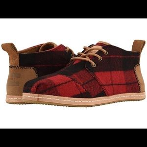 TOMS Buffalo Suede Bota (Red Plaid Felt) Lace 🇦🇷